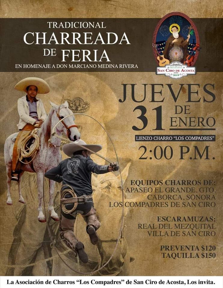 San Ciro de Acosta todo listo para la tradicional charreada de