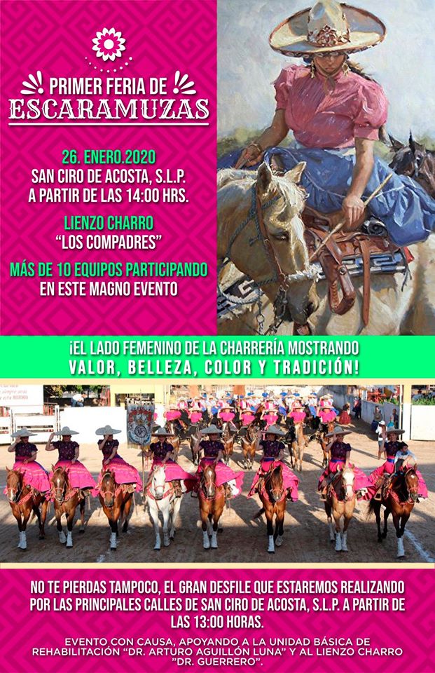 Primer feria de Escaramuzas San Ciro de Acosta SLP se viste de